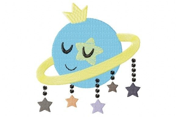 Planet Saturn with Stars